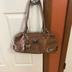 Tignanello brown pebbled leather handbag